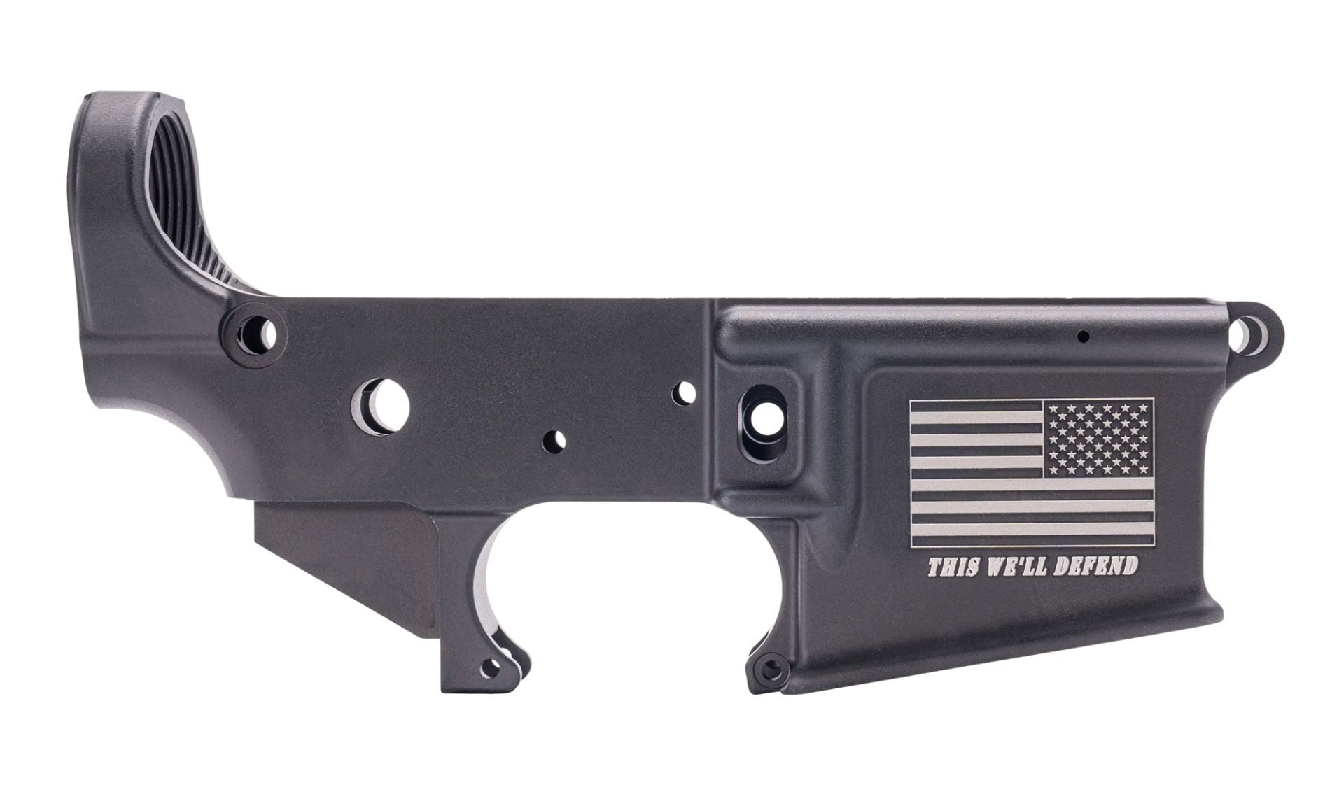 AM-15 STRIPPED LOWER RECEIVER - THIS WE'LL DEFEND - FLAG