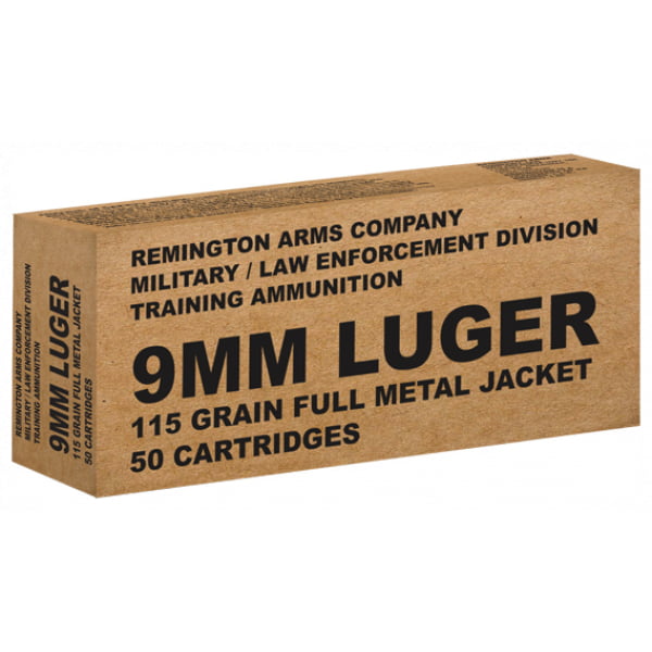 Remington 9mm 115 Grain MIL/LE Training