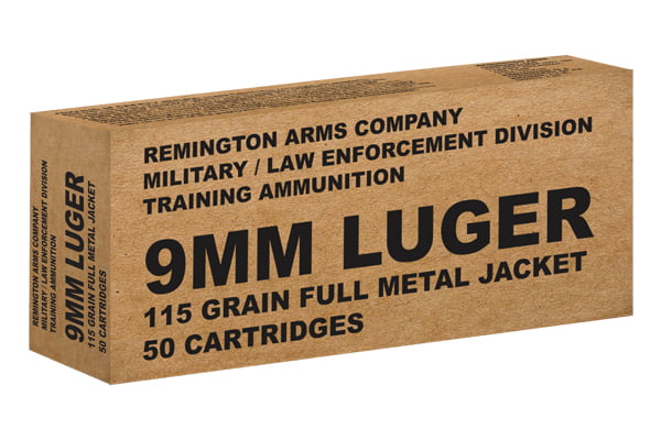 Remington 9mm 115 Grain MIL/LE Training